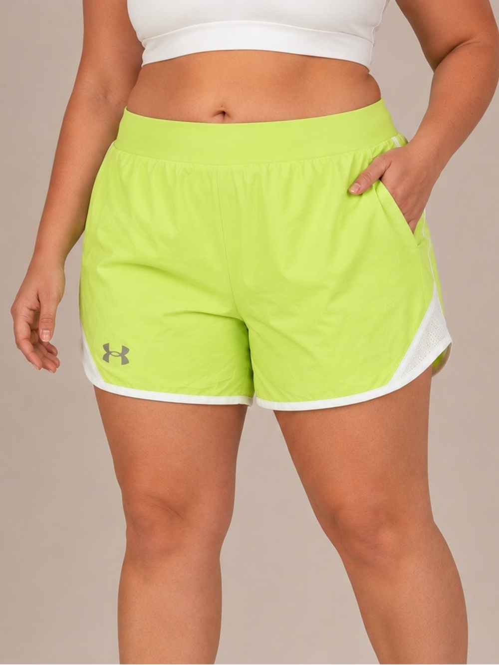 Under Armour Women's Neon Lime Athletic Running Shorts